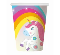 Paper cups "Rainbow Unicorn", 6 pcs EOL