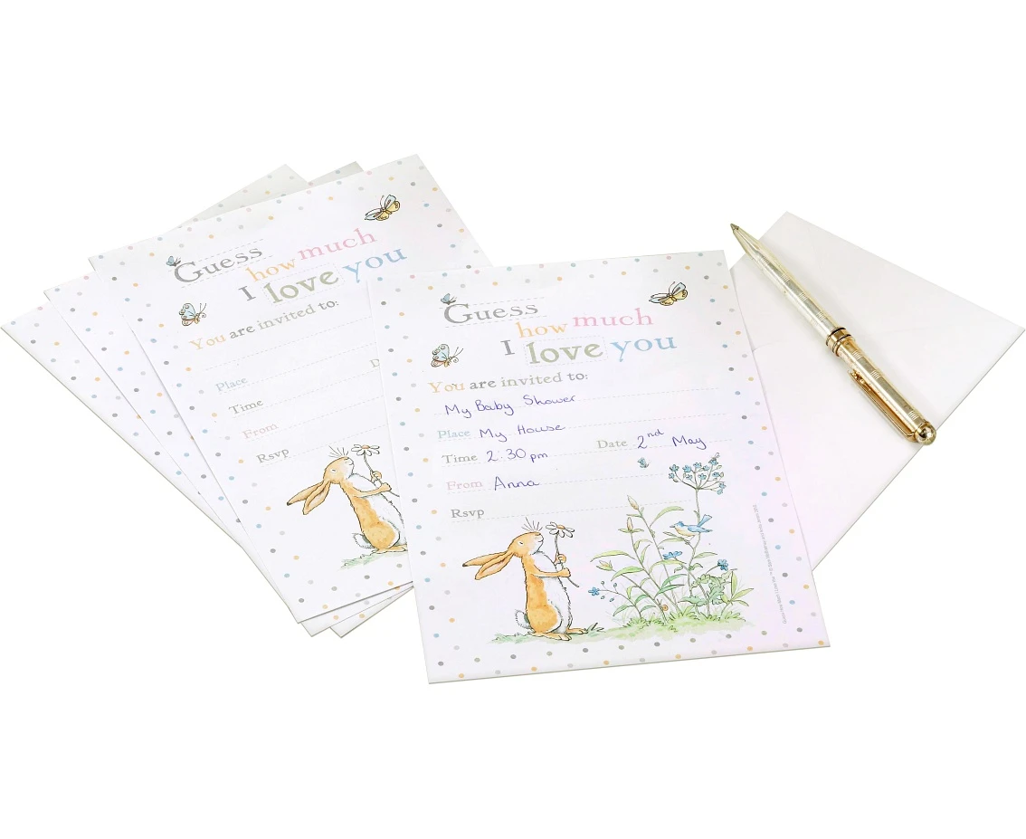 Invitations with envelopes "Guess How much I love You" , 10 pcs EOL