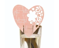 Passies on the glass "With Love" , pink, 10 items