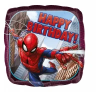 Foil balloon 18" SQR "Spiderman Happy Birthday" EOL