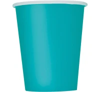 Paper cups, caribbean blue, 8 pcs