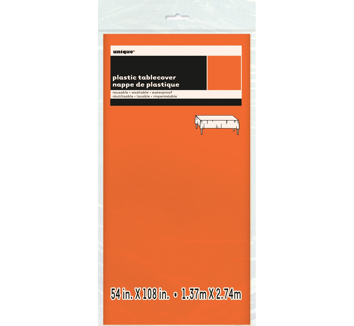 Orange foil table cover