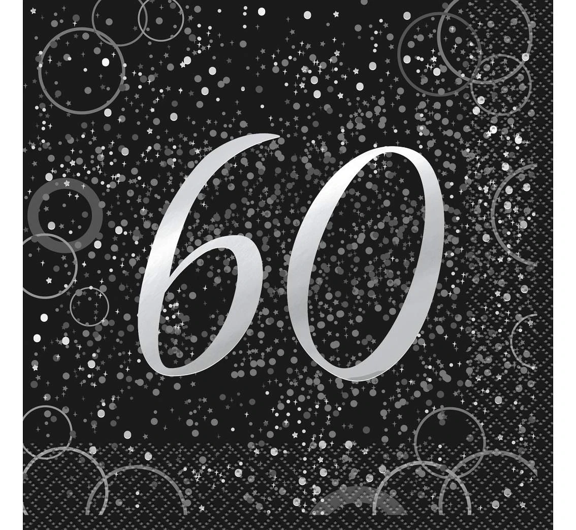 Paper napkins "Glitz 60", silver, 16 pcs