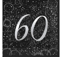 Paper napkins "Glitz 60", silver, 16 pcs