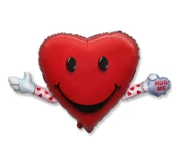 Foil balloon 14" FX - LOVE & HUG,  unpacked (flat)