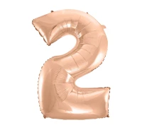 Foil balloon No 2, pink-gold, 92 cm