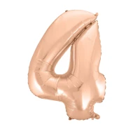 Foil balloon No 4, pink-gold, 92 cm
