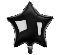 Foil balloon Star, black, 18"