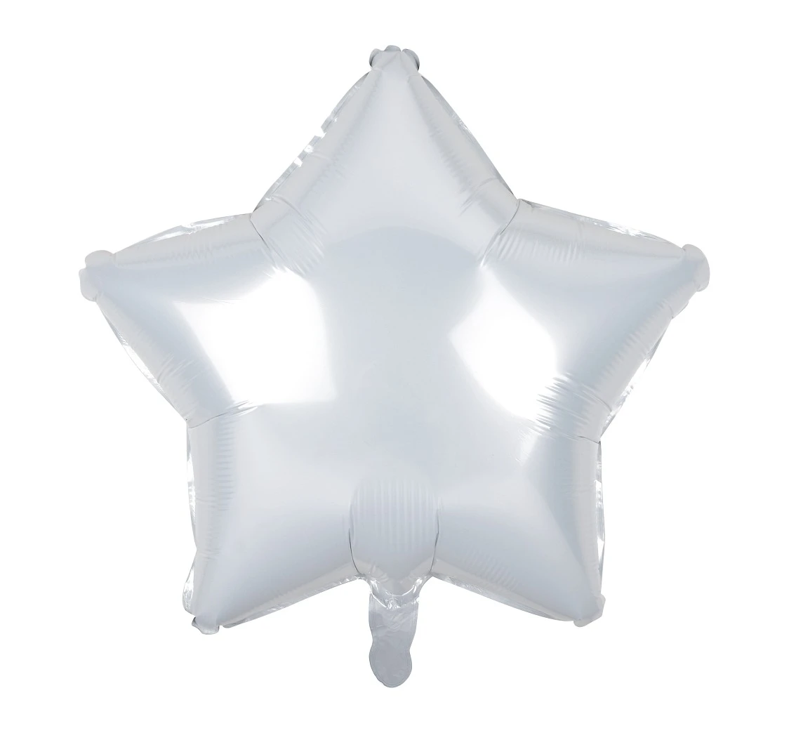 Foil balloon Star, white, 19"