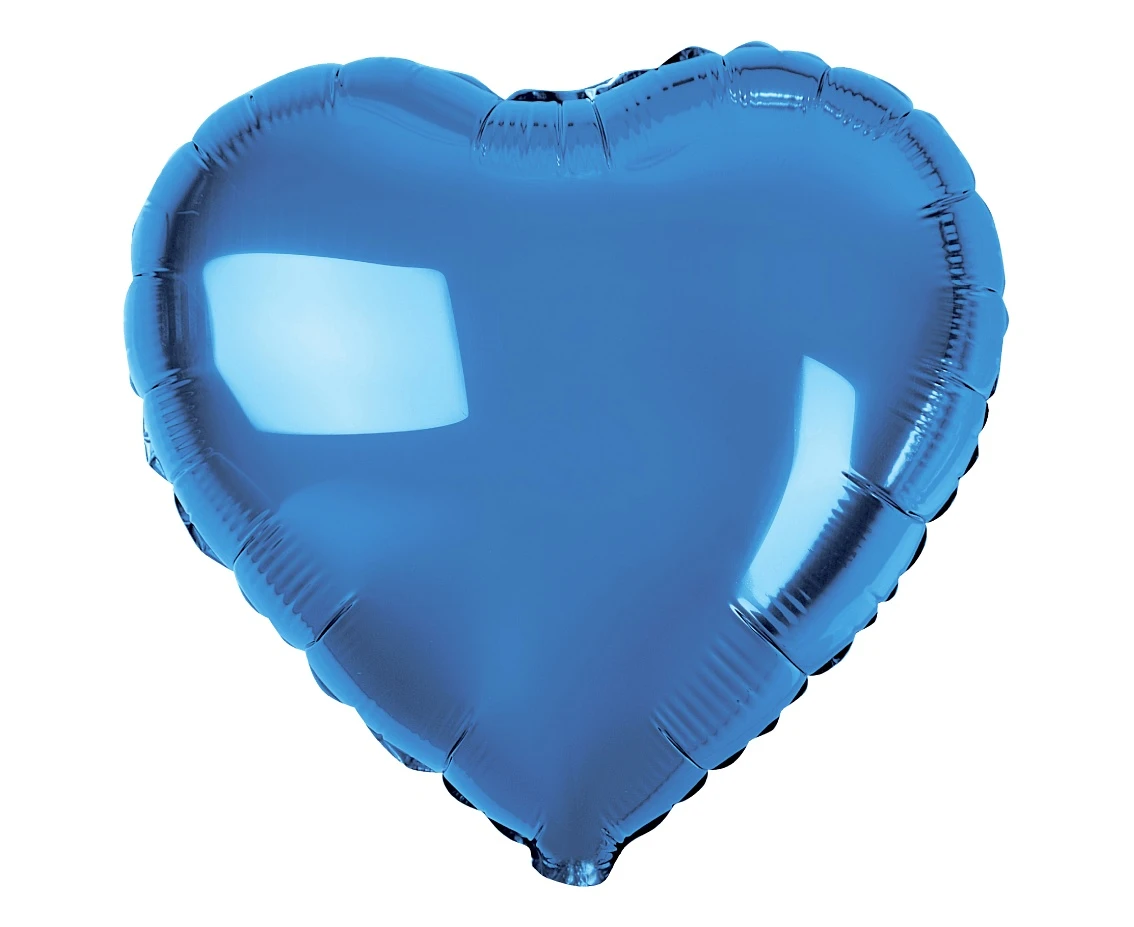 Foil balloon, heart, blue, 18" EOL