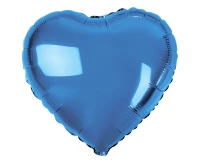 Foil balloon, heart, blue, 18" EOL