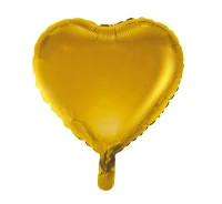 Foil balloon, heart, gold matt, 18" EOL