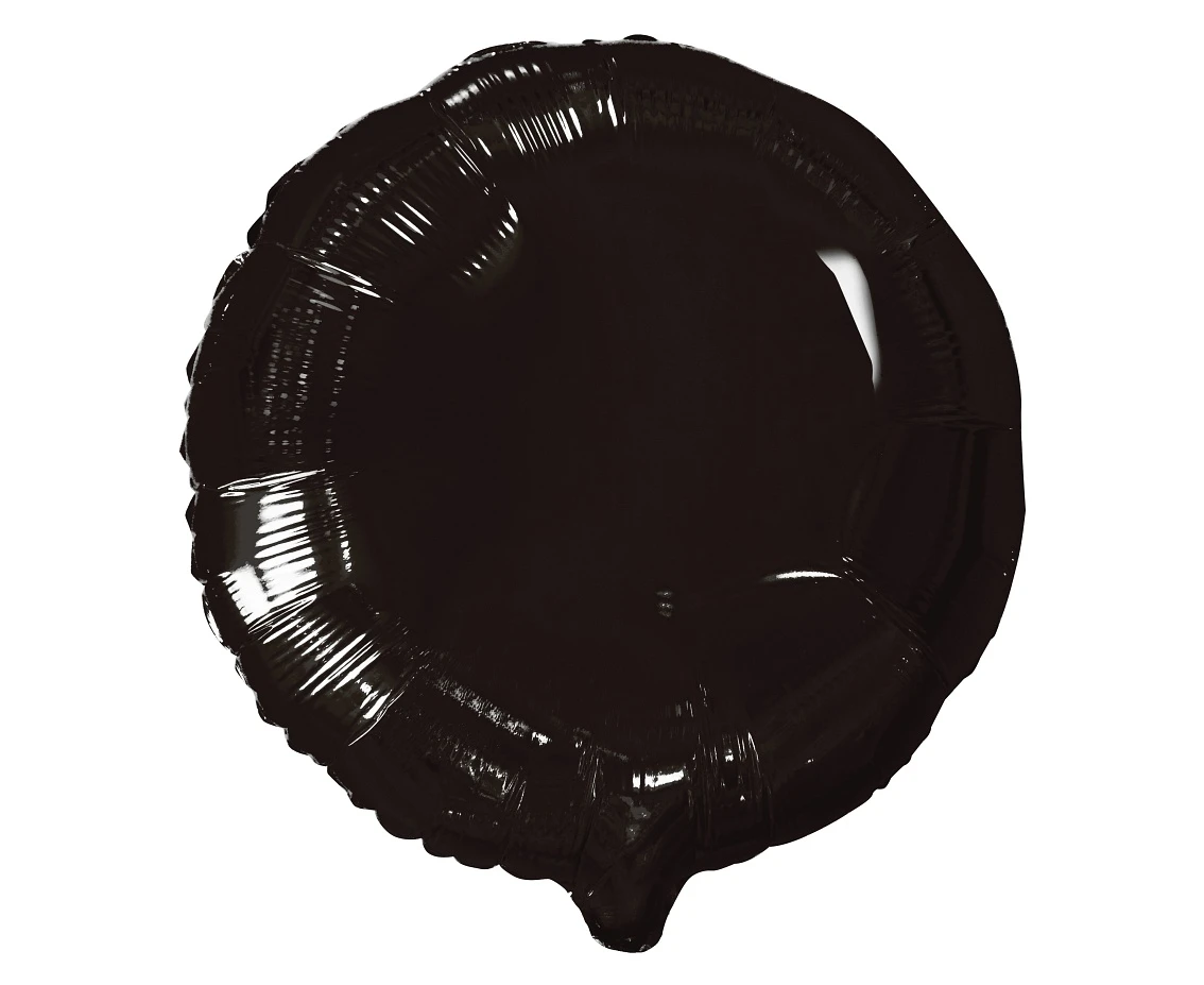 Foil balloon, round, black,18" EOL