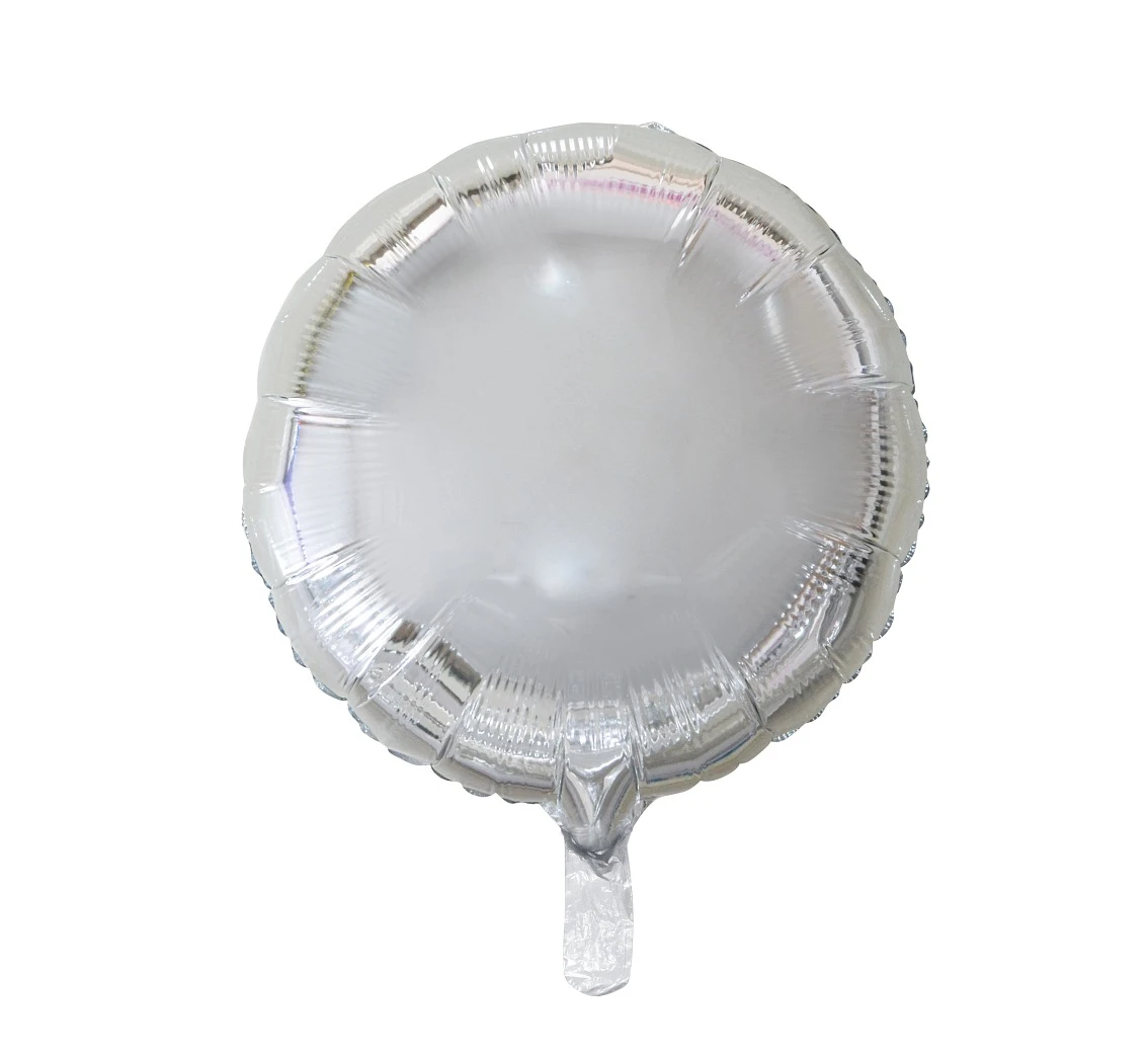 Foil balloon, round, silver, 18" EOL