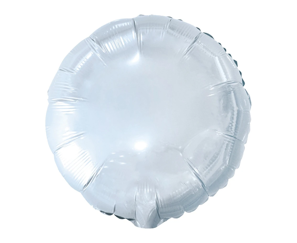 Foil balloon, round, white, 18"