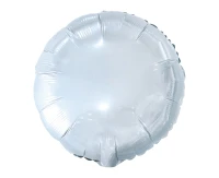 Foil balloon, round, white, 18"
