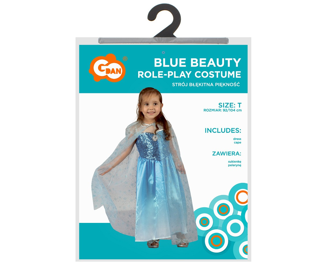 Blue Beauty role-play set (dress, cape), size 92/104