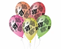 Balloons Gemar 12", pastel premium "18", pastel neon mix, 5pcs EOL