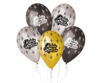 Balloons Gemar 12", premium birthday balloons "w dniu urodzin", metallic, 6pcs