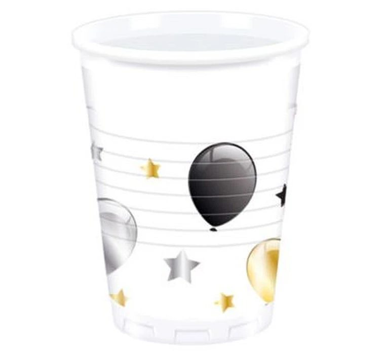 Plastic cups Balloons, 200 ml, 8 pcs. EOL