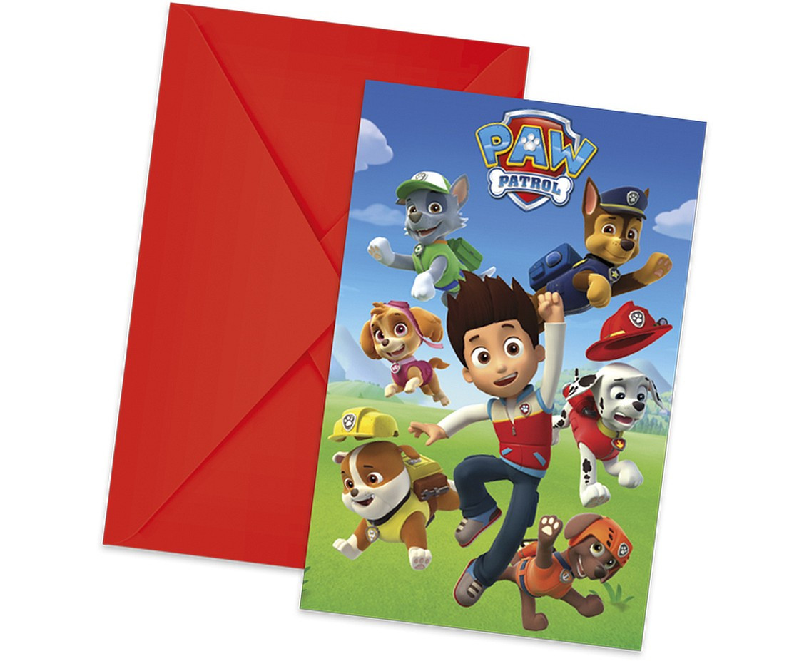 Invitations with envelopes Paw Patrol Ready for Action, 6 Pcs EOL