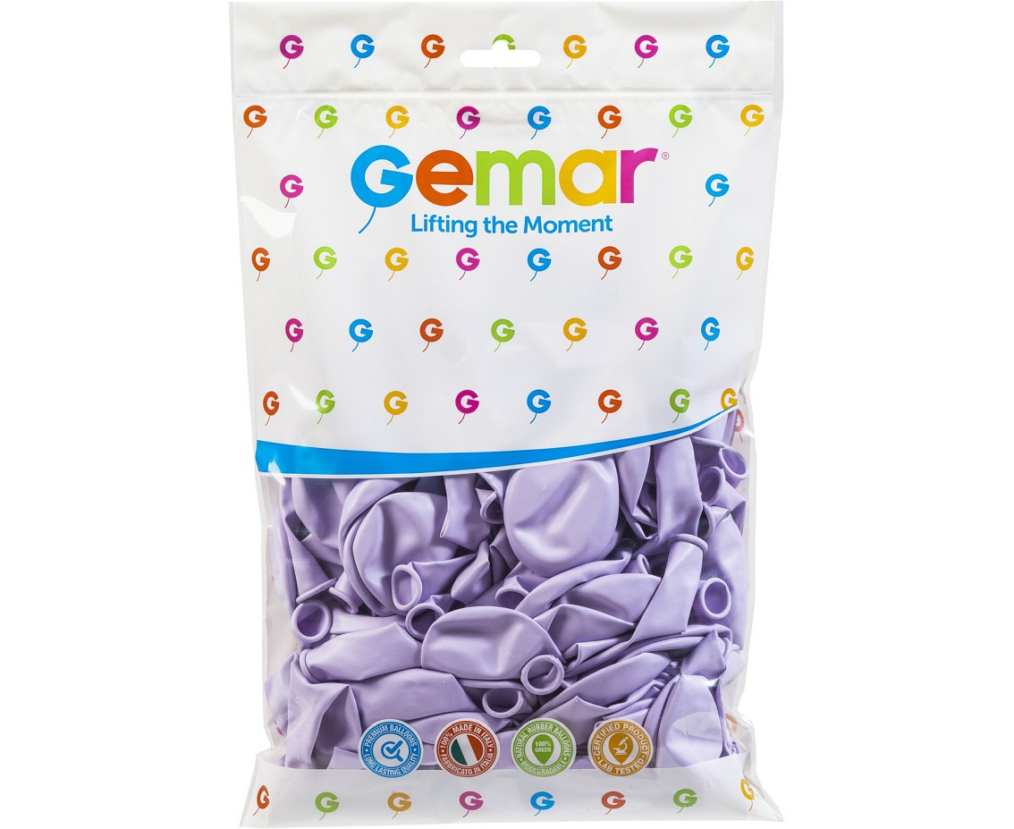 Balloons Gemar 12", pastel lilac macaron, 100pcs