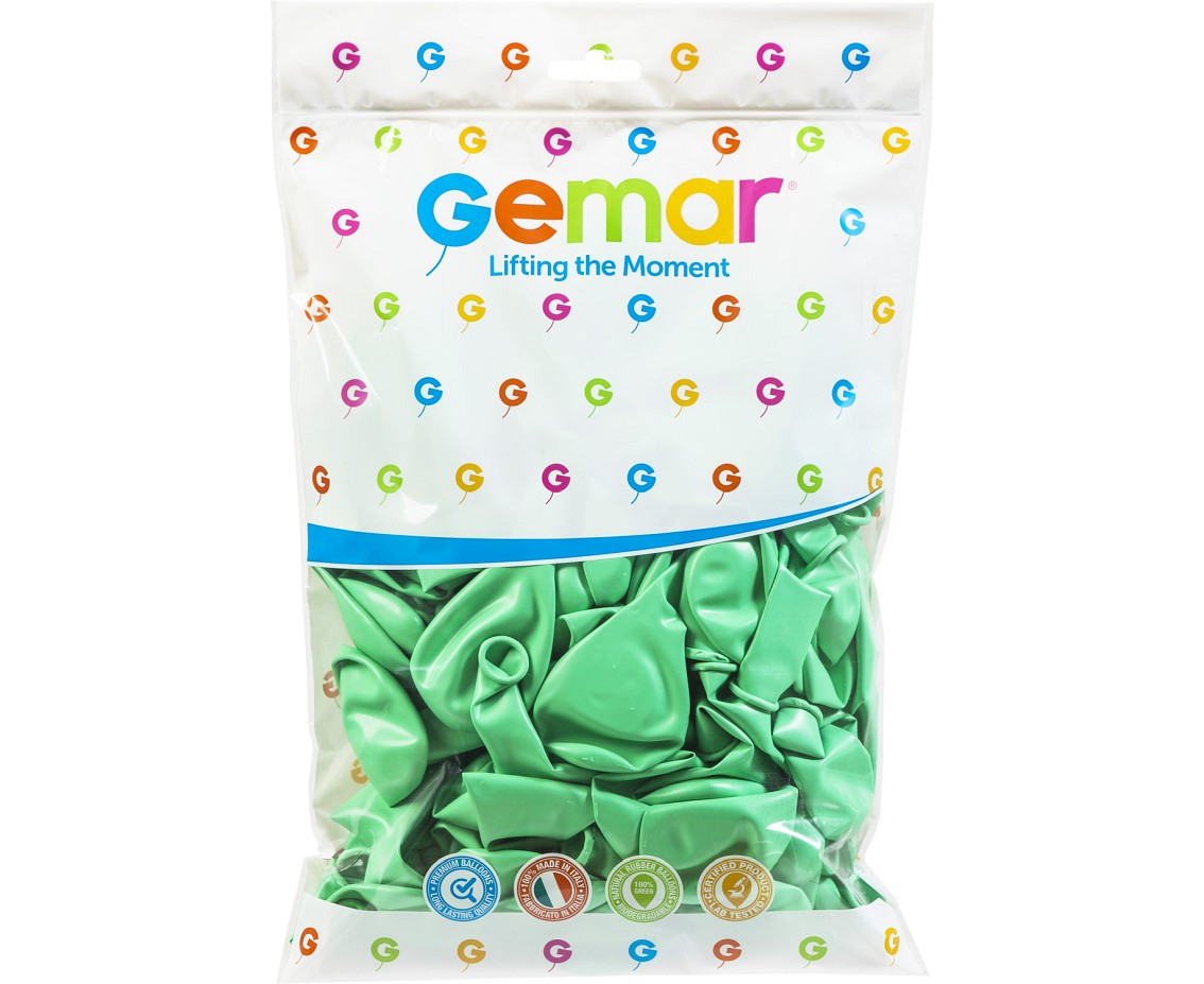 Balloons Gemar 12", pastel mint green macaron, 100pcs