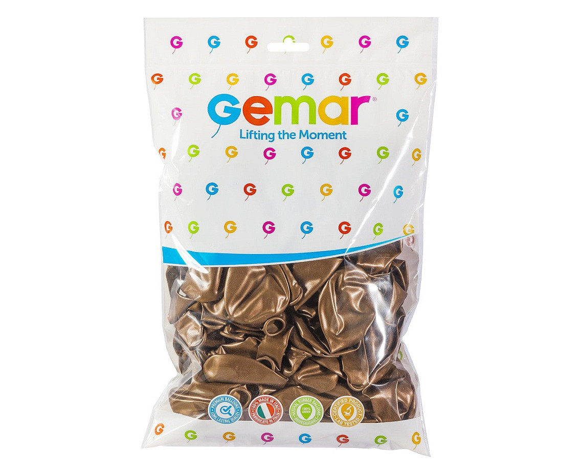 Balloons Gemar 12", metallici brown, 100pcs EOL