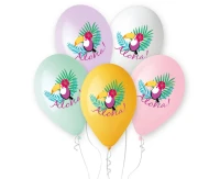 Balloons Gemar 13", pastel premium helium "toucan aloha", 5pcs
