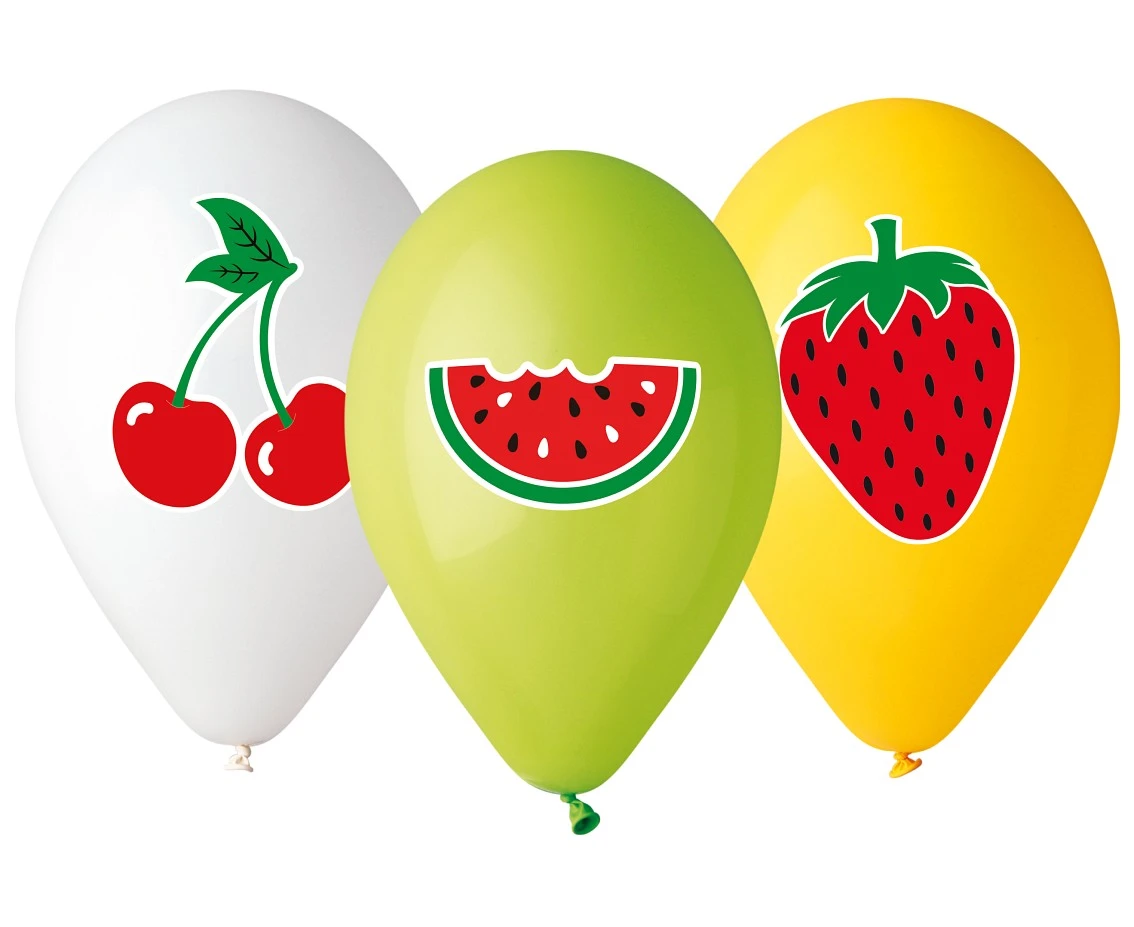 Balloons Gemar 13", pastel premium helium "fruits", 5pcs