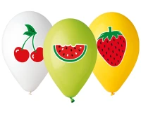 Balloons Gemar 13", pastel premium helium "fruits", 5pcs