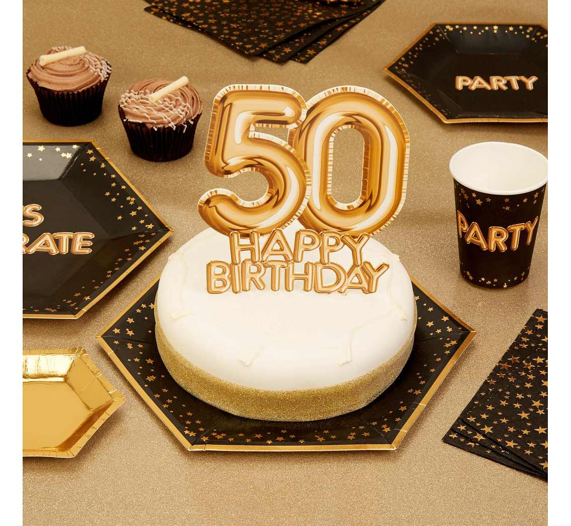Glitz & Glamour CAKE TOPPER 50 GOLD