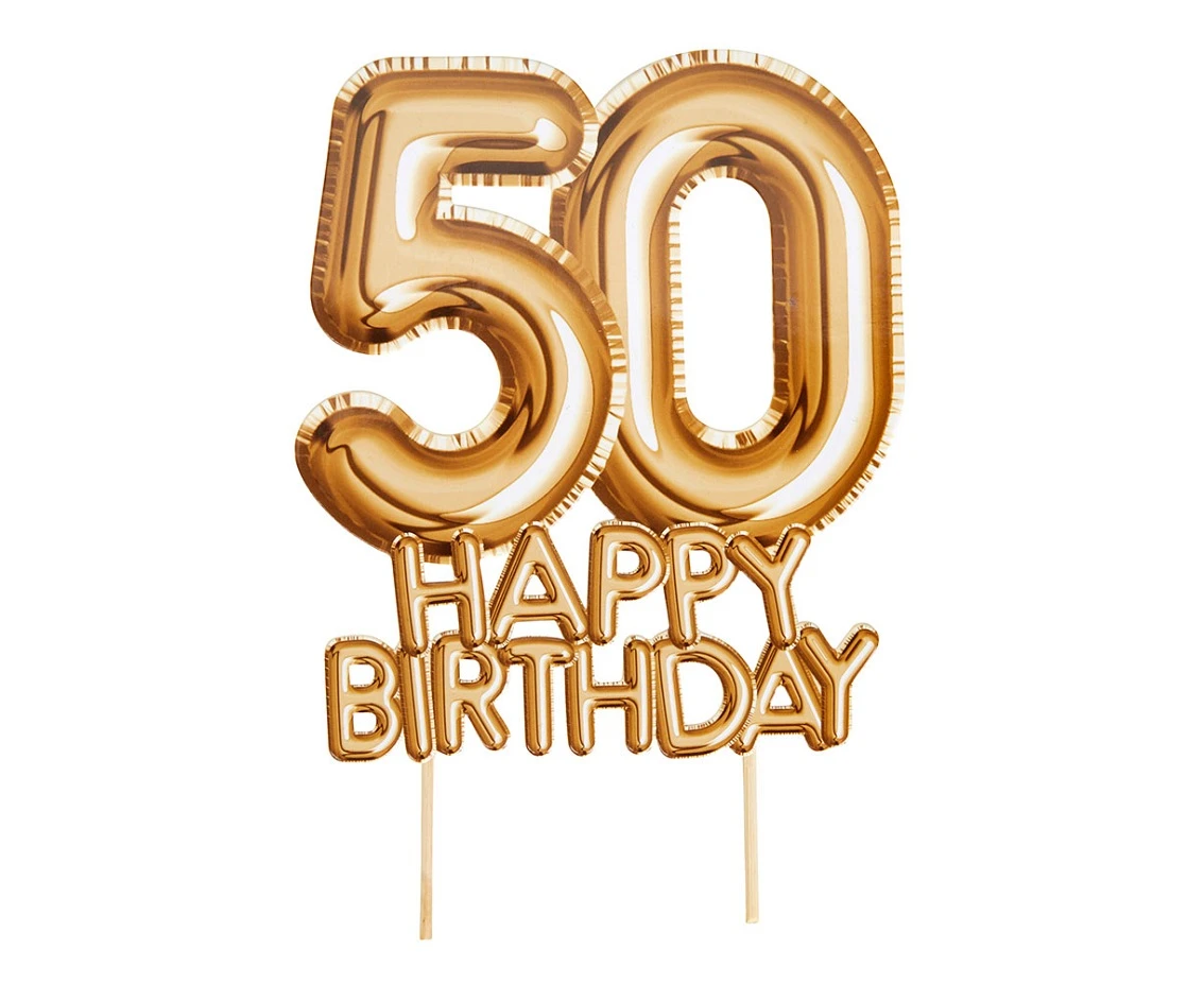 Glitz & Glamour CAKE TOPPER 50 GOLD