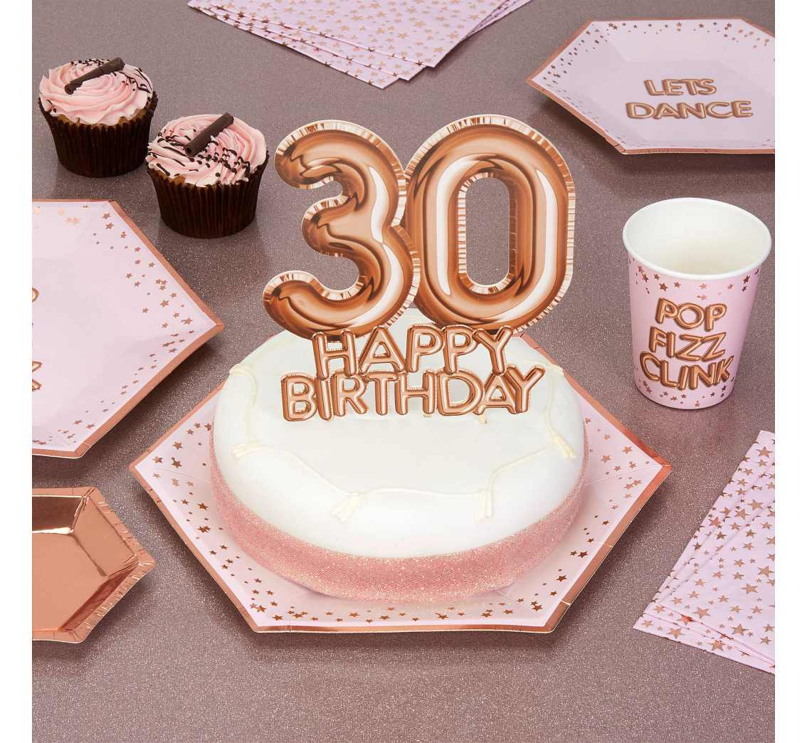 Glitz & Glamour CAKE TOPPER 30 ROSE GOLD