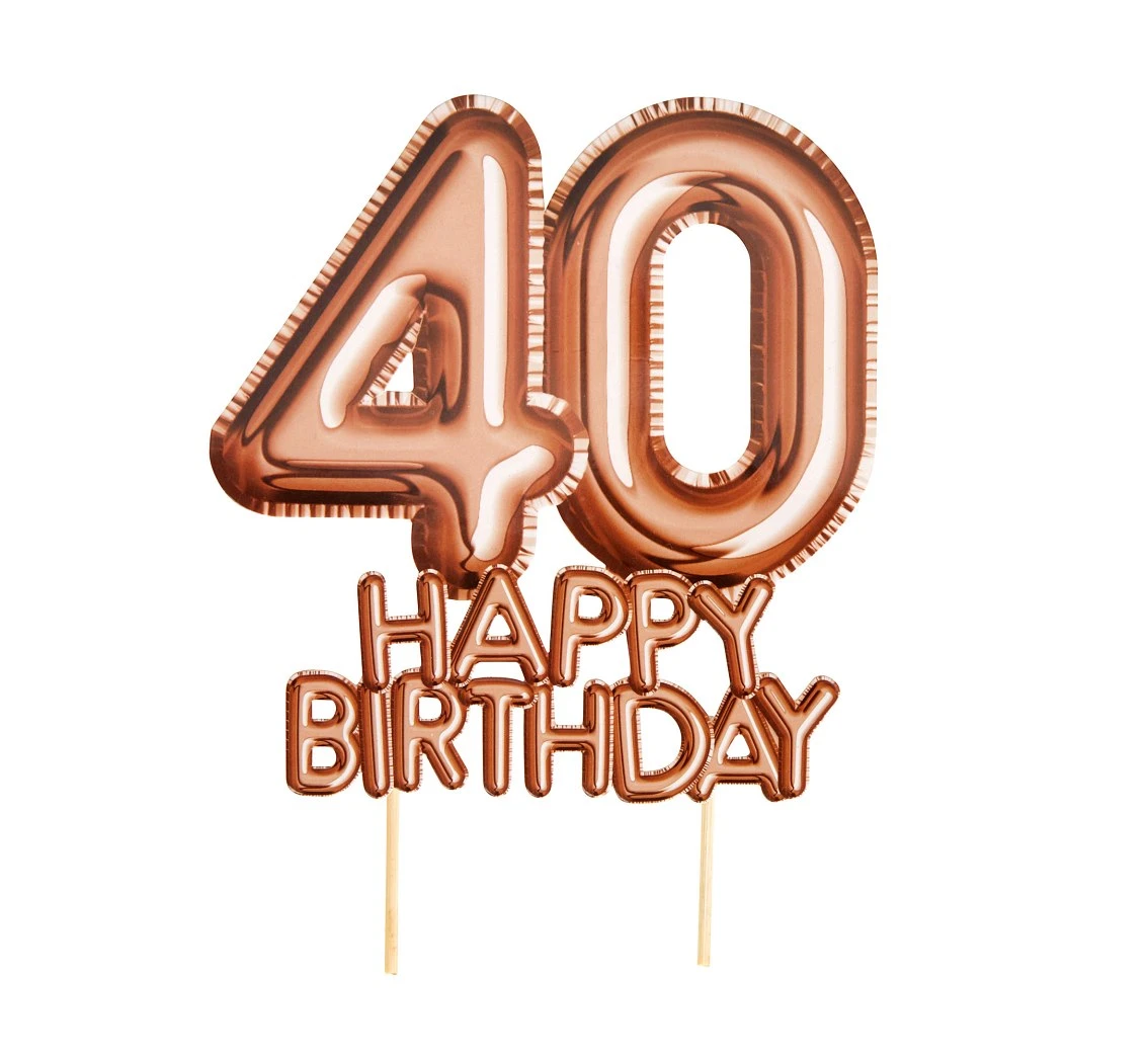 Glitz & Glamour CAKE TOPPER 40 ROSE GOLD