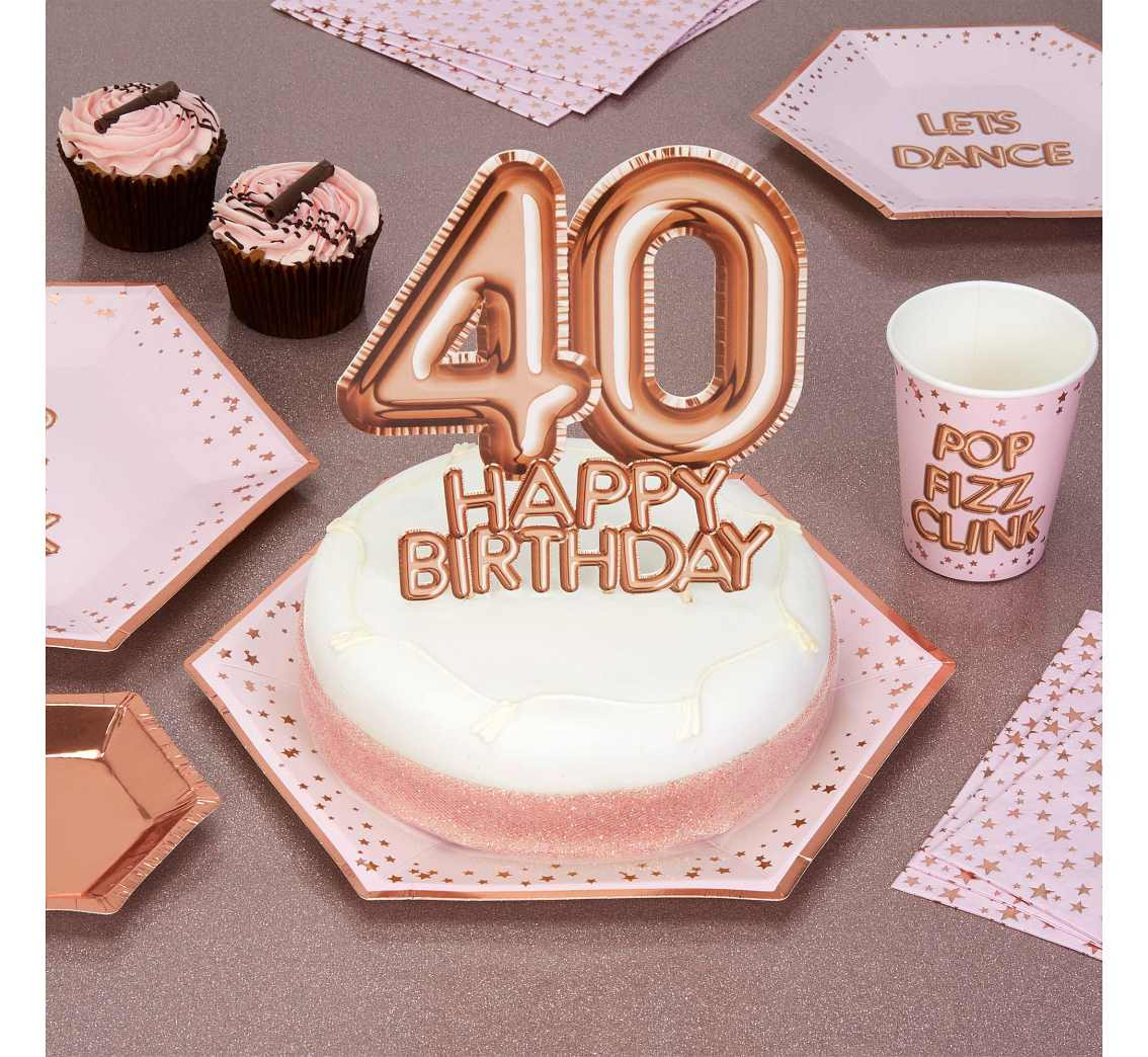 Glitz & Glamour CAKE TOPPER 40 ROSE GOLD