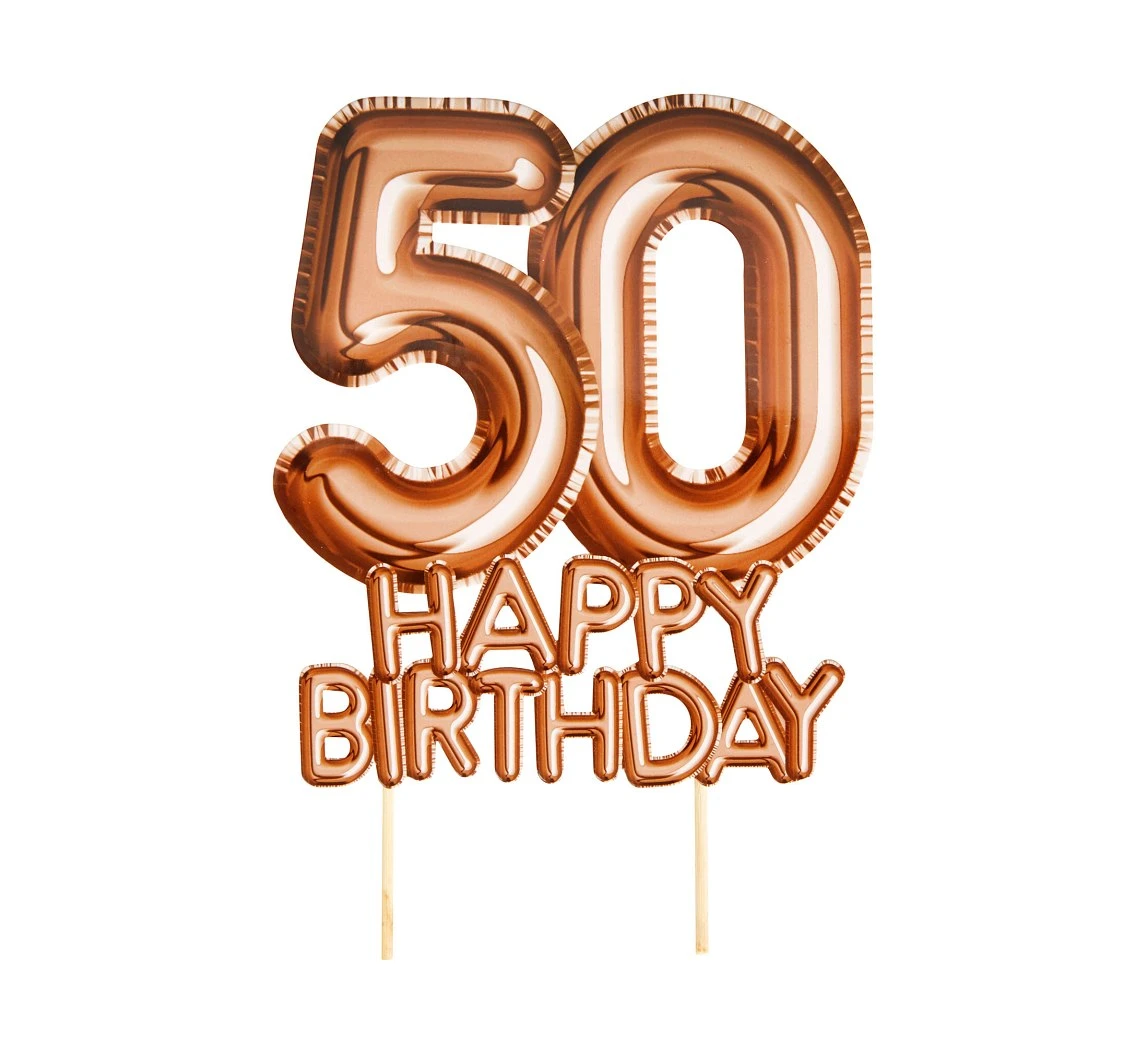 Glitz & Glamour CAKE TOPPER 50 ROSE GOLD