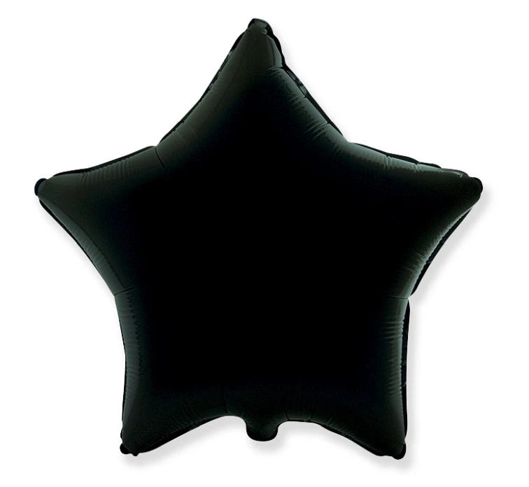 Foil balloon 18" FX - Star (black),  unpacked (flat)