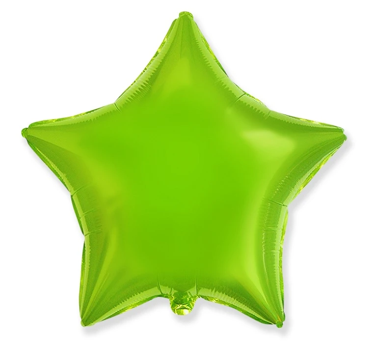 Foil balloon 18" FX - Star (green),  unpacked (flat) EOL