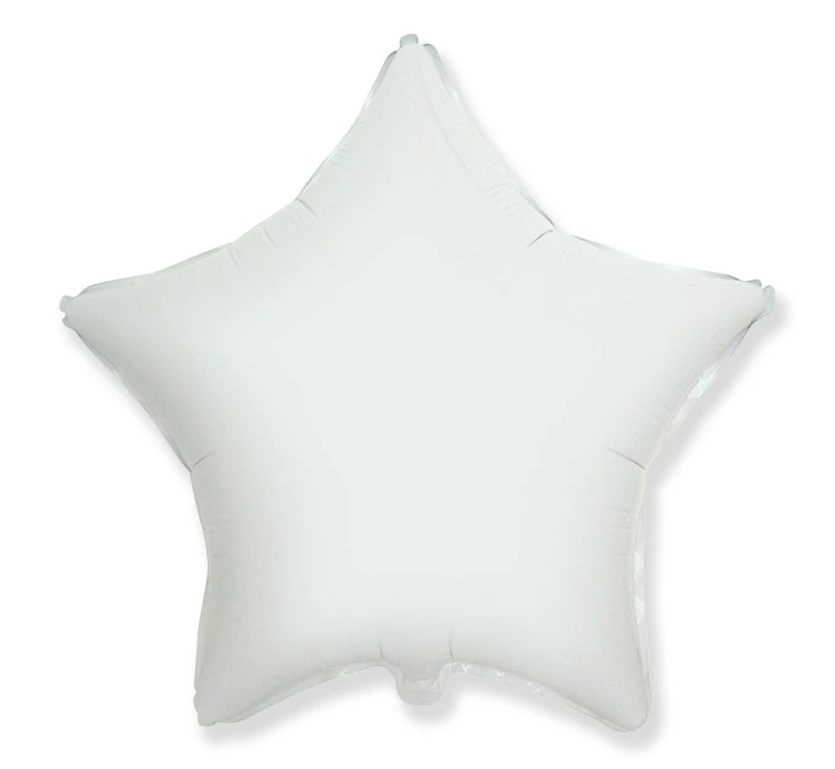 Foil balloon 18" FX - Star (white),  unpacked (flat)