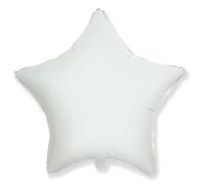 Foil balloon 18" FX - Star (white),  unpacked (flat)