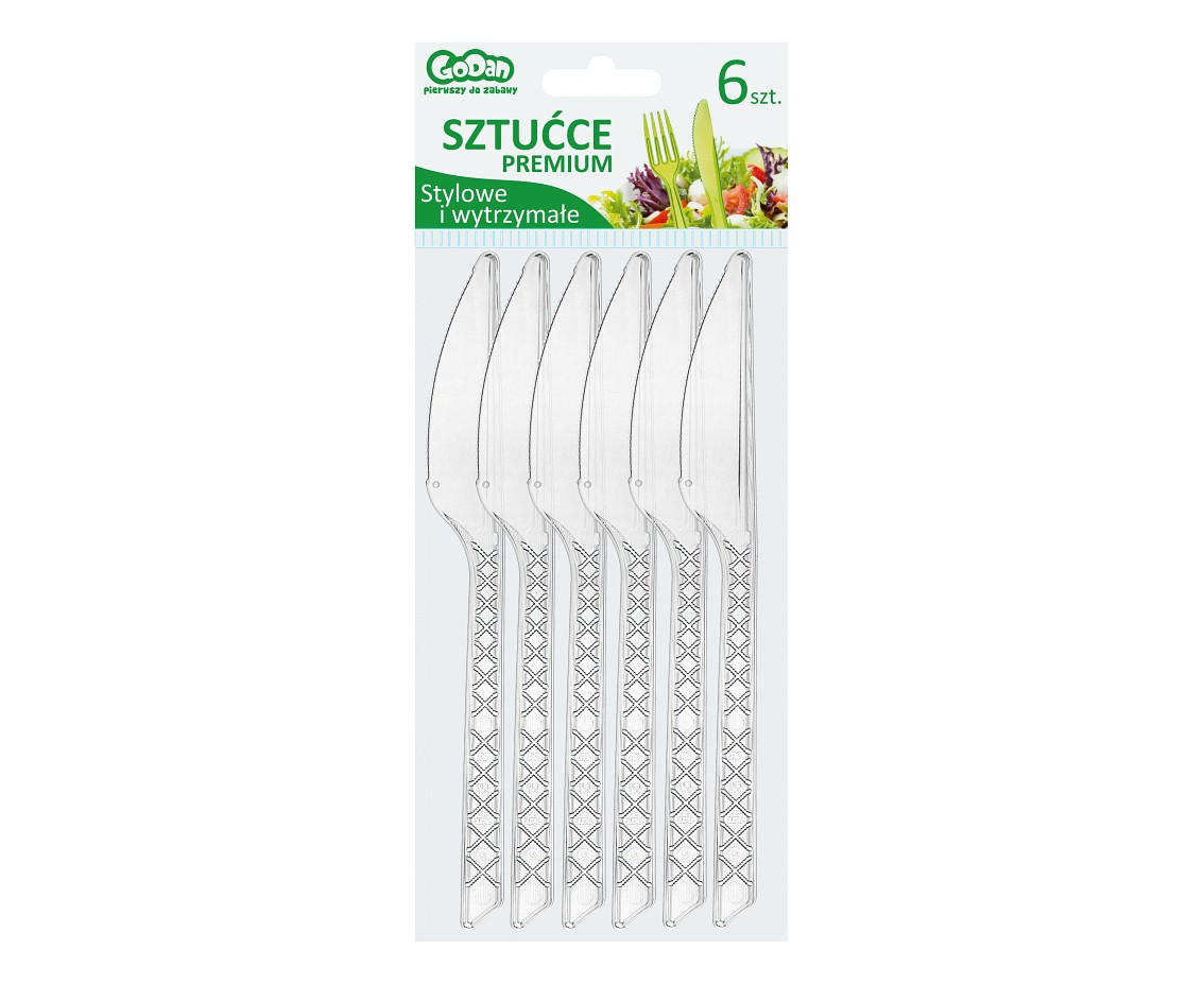 Knives Medium, transparent, 24 pcs