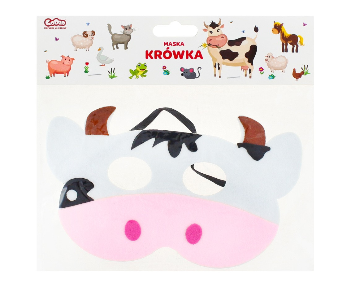 Felt mask Cow, size 18.5 x 11 cm EOL