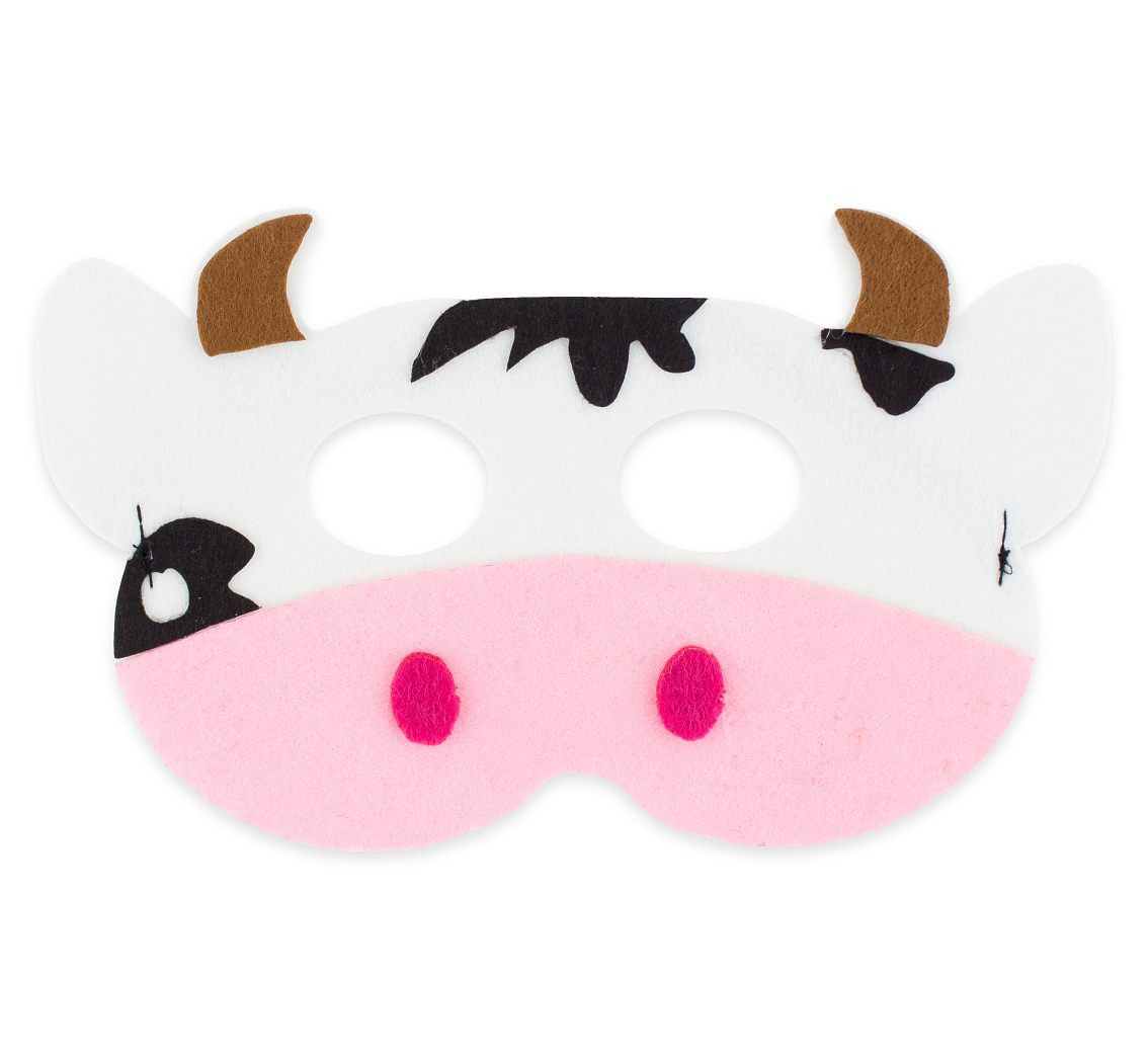 Felt mask Cow, size 18.5 x 11 cm EOL