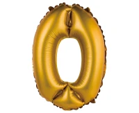 Foil balloon No 0, gold, matt, 35 cm EOL