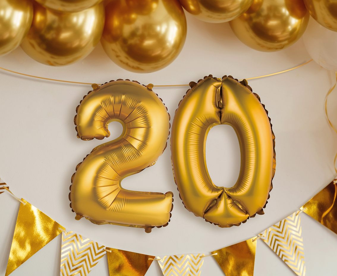 Foil balloons No 2, gold, matt, 35 cm EOL
