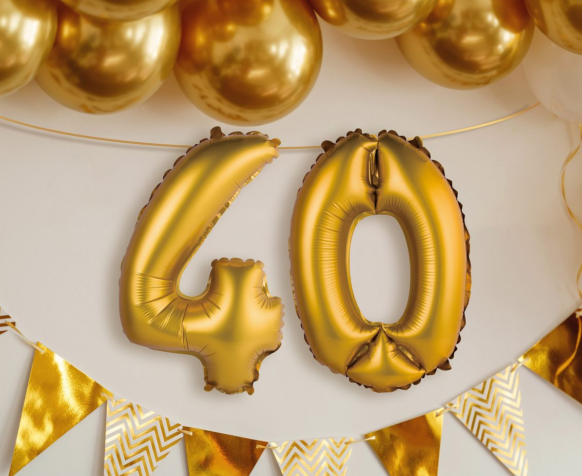 Foil balloon No 4, gold, matt, 35 cm EOL