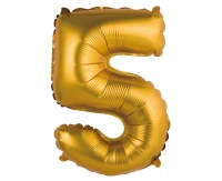 Foil balloon No5, gold, matt, 35 cm EOL