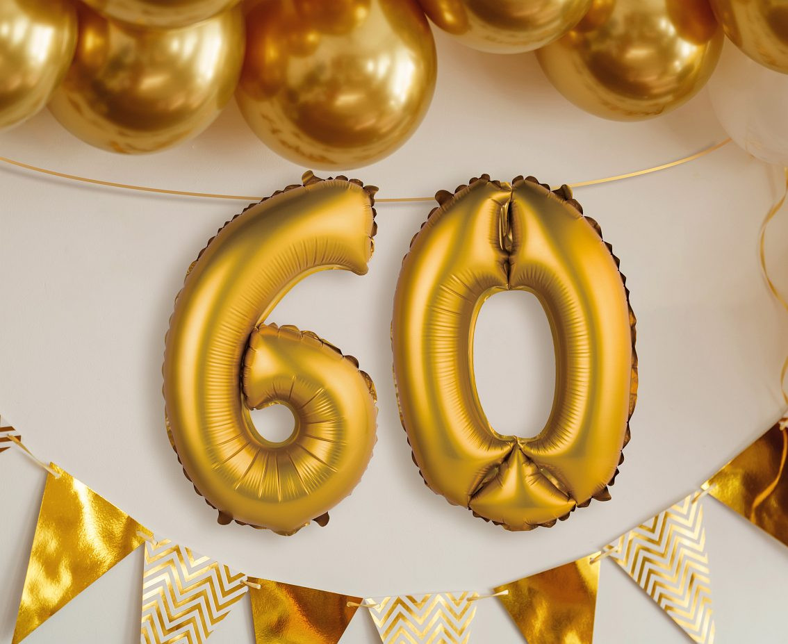 Foil balloon No 6, gold, matt, 35 cm EOL