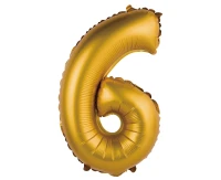 Foil balloon No 6, gold, matt, 35 cm EOL